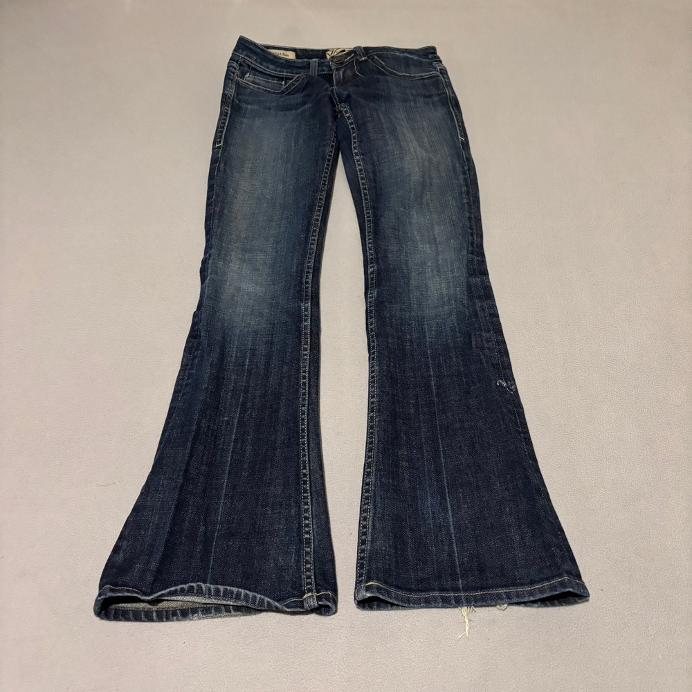 William Rast Womens Belle Flare Jeans 25 Dark Wash Low Rise Denim Casual Retro